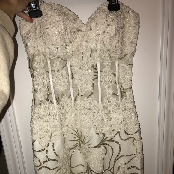 Mini White Formal Dress - Picture 6 of 6